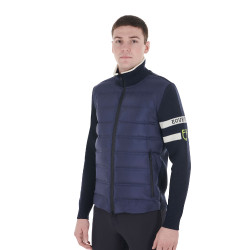 Herrenjacke Equestro aus Nylon und Strick mit Reißverschluss Marineblazer Marineblau