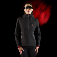 Wasserdichte Damenjacke Equestro Ridertechnology mit Reißverschluss Schwarz