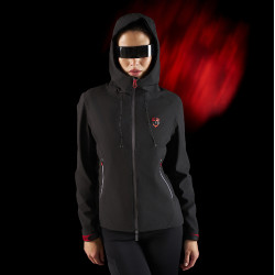 Wasserdichte Damenjacke Equestro Ridertechnology mit Reißverschluss Schwarz