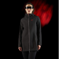 Lange wasserdichte Damenjacke Equestro Ridertechnology Schwarz Lange wasserdichte Damenjacke Equestro Ridertechnology Schwarz