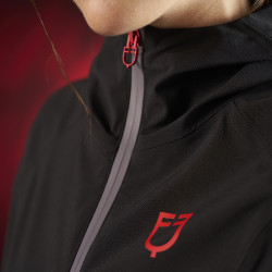 Lange wasserdichte Damenjacke Equestro Ridertechnology Schwarz