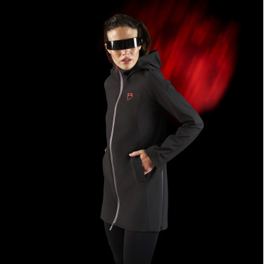Lange wasserdichte Damenjacke Equestro Ridertechnology Lange wasserdichte Damenjacke Equestro Ridertechnology