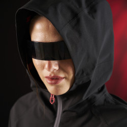 Lange wasserdichte Damenjacke Equestro Ridertechnology Schwarz