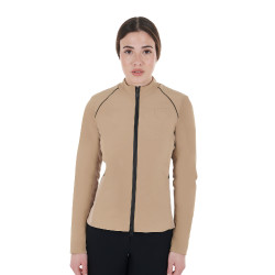 Damen-Softshelljacke aus technischem, wattiertem Gewebe Equestro Weihrauch Beige