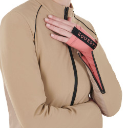 Damen-Softshelljacke aus technischem, wattiertem Gewebe Equestro Weihrauch Beige