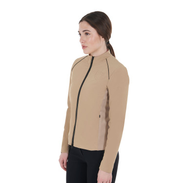 Damen-Softshelljacke aus technischem, wattiertem Gewebe Equestro Weihrauch Beige
