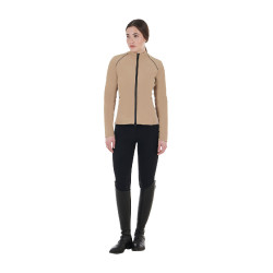 Damen-Softshelljacke aus technischem, wattiertem Gewebe Equestro Weihrauch Beige