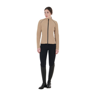 Damen-Softshelljacke aus technischem, wattiertem Gewebe Equestro Weihrauch Beige