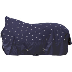 Highneck-Decke HKM Cleveland Stars 600D mit Fleecefutter Dunkelblau