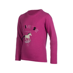 Langarm-Polo Polly HKM Kinder Magenta Rosa