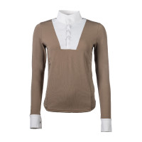 Wettkampf-Poloshirt Virginia Langarm Damen HKM Maulwurf Braun Wettkampf-Poloshirt Virginia Langarm Damen HKM Maulwurf Braun