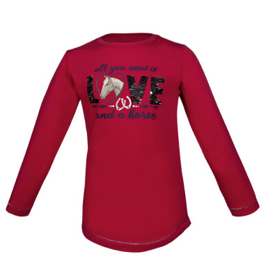 Langarm-T-Shirt Love Horses HKM Kinder