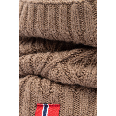 Gestrickter B Vertigo Schal Faye Braun Schlamm Beige