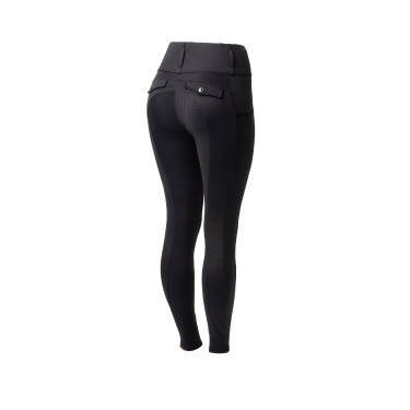 Hybride Thermo-Leggings Horze Anya Full Grip Kaviar Schwarz