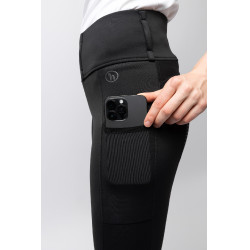 Hybride Thermo-Leggings Horze Anya Full Grip Kaviar Schwarz