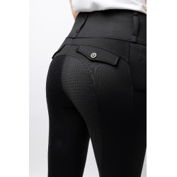 Hybride Thermo-Leggings Horze Anya Full Grip Kaviar Schwarz