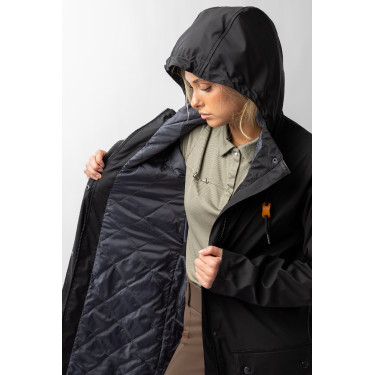 Wasserfester Elise-Mantel mit gesteppter Fütterung Horze Kaviar Schwarz