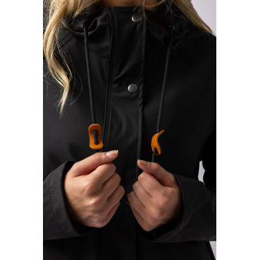 Wasserfester Elise-Mantel mit gesteppter Fütterung Horze Kaviar Schwarz