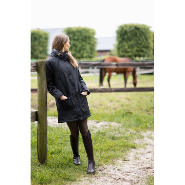 Wasserfester Elise-Mantel mit gesteppter Fütterung Horze Kaviar Schwarz