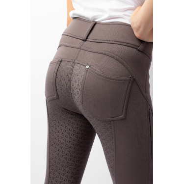 Thermoreithose Full Grip Horze Rhea Kinder Gesäßtaschen Braunfalke