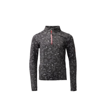Trainings-T-Shirt Pegasus Kinder Horze Kaviar Schwarz
