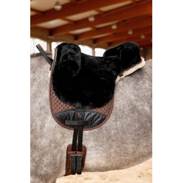 Horze Lammfell Reitpad Schwarz