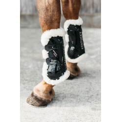 Gamaschen Bamboo Elastisch veganes Lammfell Kentucky Schwarz Gamaschen Bamboo Elastisch veganes Lammfell Kentucky Schwarz