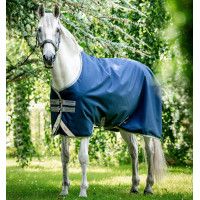 Horseware Amigo Bravo 12 50g Turnout-Decke Marine / Titan Grau / Silber