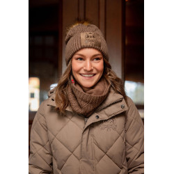 Gestrickter B Vertigo Schal Faye Braun Schlamm Beige