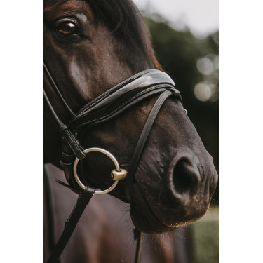 Bridon Dy'on Collection Dressage Rundleder Kombinierte Lackierte Breite Nasenriemen Bridon Dy'on Collection Dressage Rundleder Kombinierte Lackierte Breite Nasenriemen