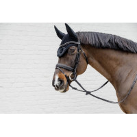 Trense Dy'on D Kollektion kombiniert geflochtenes Reithalfter mit Pull Back Schwarz Trense Dy'on D Kollektion kombiniert geflochtenes Reithalfter mit Pull Back Schwarz