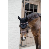 Trense Dy'on D Kollektion kombiniert geflochtenes Reithalfter mit Pull Back Schwarz Trense Dy'on D Kollektion kombiniert geflochtenes Reithalfter mit Pull Back Schwarz