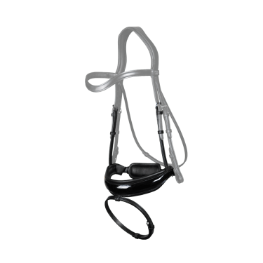 Dy'on Dressur-Nasenriemen flaches Leder Kombiniert Breit Pull-Back-Verschluss Lackiert Dy'on Dressur-Nasenriemen flaches Leder Kombiniert Breit Pull-Back-Verschluss Lackiert