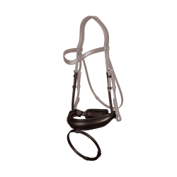 Dy'on Reithalfter Dressurkollektion Flaches Leder Kombiniert Breit Matt