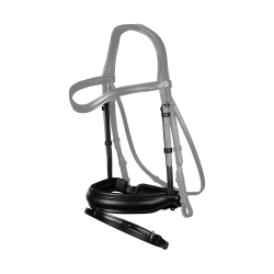 Dy'on Reithalfter Dressurkollektion Flaches Leder Kombiniert Mittel Mit Pull Back Verschluss Mat