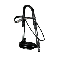 Trense Dy'on Reithalfter Large Vernie Dressurkollektion Rundleder Schwarz Trense Dy'on Reithalfter Large Vernie Dressurkollektion Rundleder Schwarz