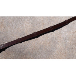 **Kandarenzügel Working by Dy'on Ganz Leder Mit 7 Stoppern 5/8"** Braun
