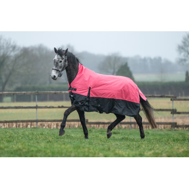 Highneck-Decke HKM Norwich 600D 100g Koralle / Schwarz Rot