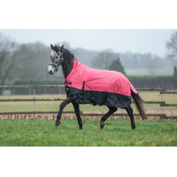 Highneck-Decke HKM Norwich 600D 300g Koralle / Schwarz Rot