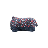 Highneck-Decke HKM Norwich 600D glattes Futter Koralle / Schwarz Rot