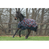 Highneck-Decke HKM Norwich 600D glattes Futter Koralle / Schwarz Rot