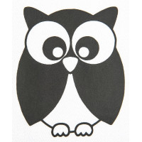 Aufbügler Eule HKM Schwarz PS Film