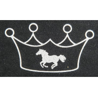 Bügelmotiv Krone und Pferd HKM Silber Flex Moda Glitter