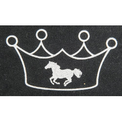 Bügelmotiv Krone und Pferd HKM Silber Flex Moda Glitter Bügelmotiv Krone und Pferd HKM Silber Flex Moda Glitter