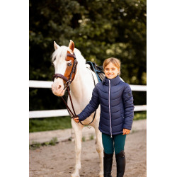 Steppjacke für Kinder Horze Astrid Reitsport Polarblau Marineblau