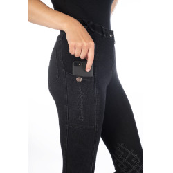 Damenhose Harbour Island Denim mit Silikonbesatz HKM Schwarz
