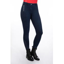 Damenhose Aruba Denim Vollbesatz Silikon HKM Dunkelblau