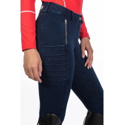 Damenhose Aruba Denim Vollbesatz Silikon HKM Dunkelblau