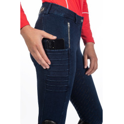 Damenhose Aruba Denim Vollbesatz Silikon HKM Dunkelblau