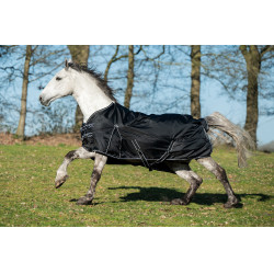 Premium Weidedecke HKM 1680D 200g glattes Futter Schwarz